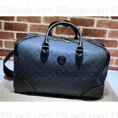 Gucci GG canvas Duffle bag with Interlocking G 696014 Black 2023