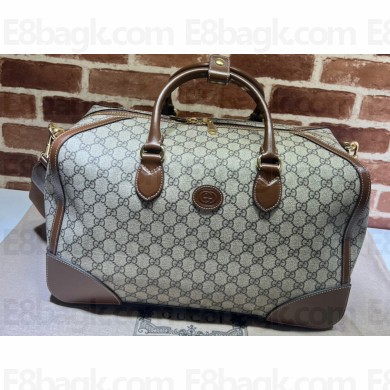 Gucci GG canvas Duffle bag with Interlocking G 696014 Beige 2023
