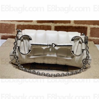 Gucci Horsebit Chain small shoulder bag 764339 quilted leather White