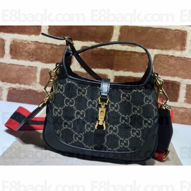 Gucci Jackie 1961 Mini Shoulder Bag 685127 Denim Black