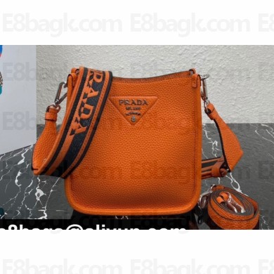 Prada Leather mini shoulder Bag 1BH191 Orange 2023