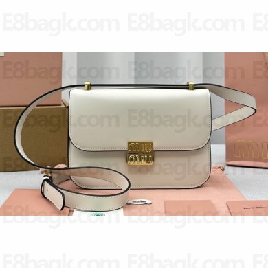 Miu Miu Leather shoulder bag 5BD254 White 2023