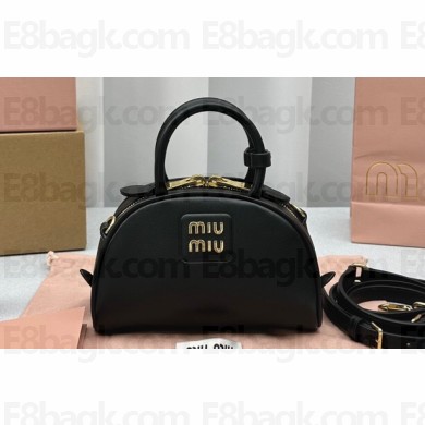 Miu Miu Leather top-handle bag 5BP085 Black 2023