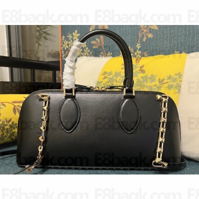 Valentino Rockstud E/W calfskin Large handbag Black/Gold 2023