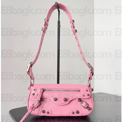 Balenciaga Le Cagole XS Sling Bag in Arena calfskin Pink Spring 2024