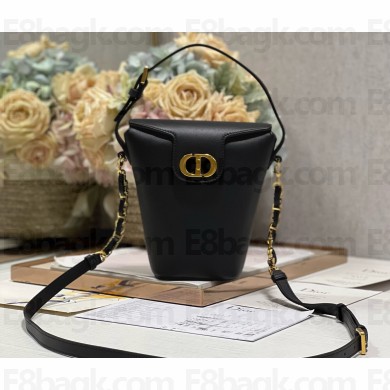Dior 30 Montaigne Mini Bucket Bag In Calfskin Black 2024