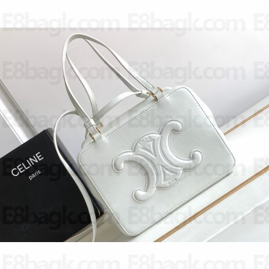Celine FOLDED CUBE BAG in Smooth Calfskin White