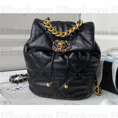 Chanel Shiny Lambskin Chanel 19 Backpack Bag AS4223 Black 2024