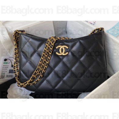 Chanel Grained Calfskin Chain Shoulder Bag AS4612 Black 2024