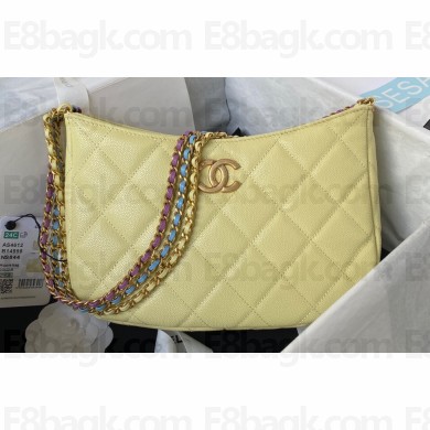 Chanel Grained Calfskin Chain Shoulder Bag AS4612 Yellow 2024