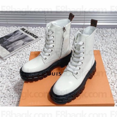 Louis Vuitton Heel 6cm LV Record Ranger Boots in Glazed calf leather White 2024