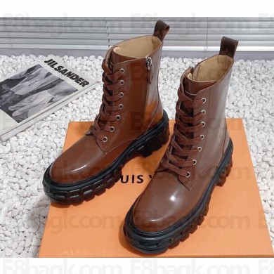 Louis Vuitton Heel 6cm LV Record Ranger Boots in Glazed calf leather Brown 2024
