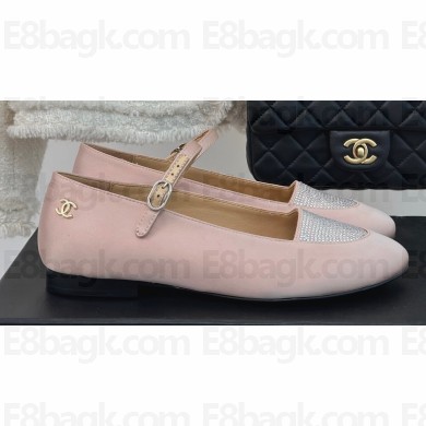Chanel Satin & Strass Mary Janes G45457 Pink 2024