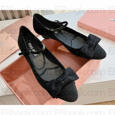 Miu Miu Heel 2cm Velvet pumps with Bow Dark Green/Black 2024