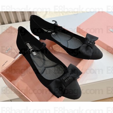 Miu Miu Heel 2cm Velvet pumps with Bow Black 2024