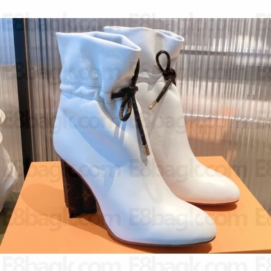 Louis Vuitton Heel 9cm Silhouette Drawstring Ankle Boots in calf leather White 2024