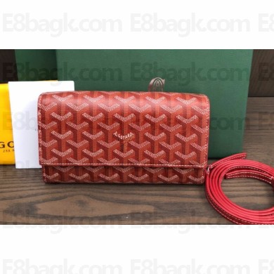 Goyard Varenne Continental Wallet with Strap Bag Red