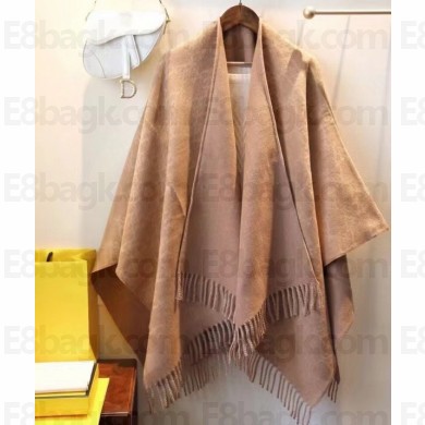Fendi FF Karligraphy Reversible Cashmere-Wool Poncho Top Quality