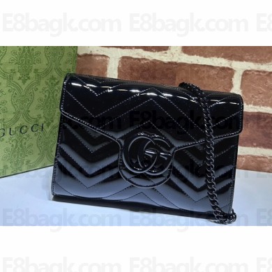 Gucci GG Marmont patent Mini Bag 474575 Black 2024