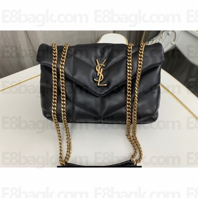 Saint Laurent toy puffer Bag in lambskin 759337 Black/Gold