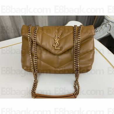 Saint Laurent toy puffer Bag in lambskin 759337 Brown