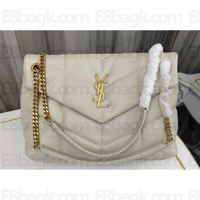 Saint Laurent puffer medium Bag in nappa leather 577475 Vintage White/Gold