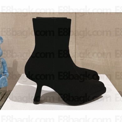 Dior Heel 8cm D-Fiction Heeled Ankle Boots in Suede Black 2024