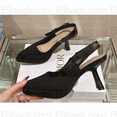 Dior Heel 8cm Sweet-D Slingback Pumps in Black Cotten 2024