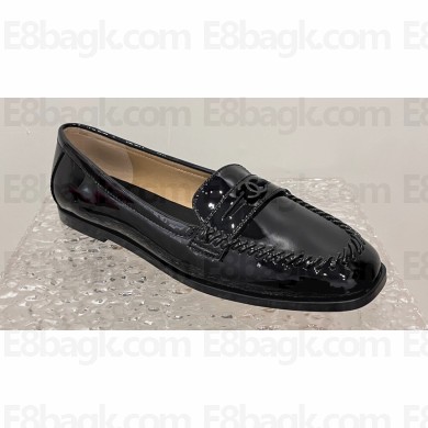 Chanel Patent Calfskin Moccasins G45409 Black 2024