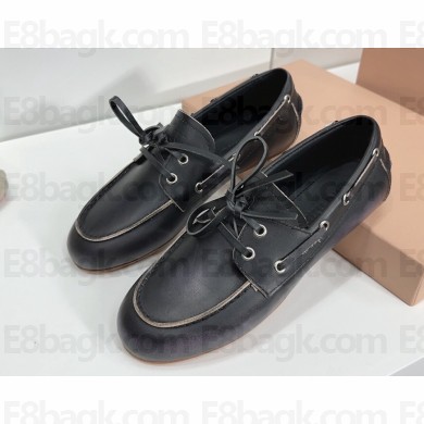 Miu Miu Black Shoes with Laces Spring 2024