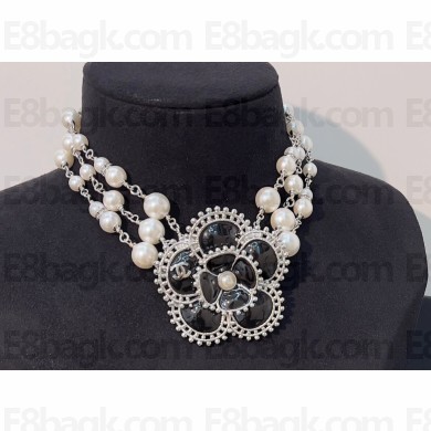 Chanel Necklace Metal, Glass Pearls & Strass Choker ABC205 2024