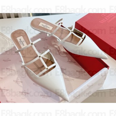 Valentino Rockstud leather Mules White Spring 2024