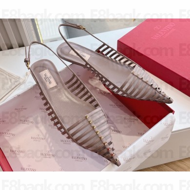 Valentino Rockstud leather slingback pumps Nude Spring 2024
