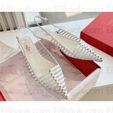 Valentino Rockstud leather slingback pumps White Spring 2024