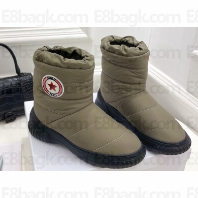 Dior Frost Ankle Boots in Khaki Green Quilted Nylon and Shearling 2024