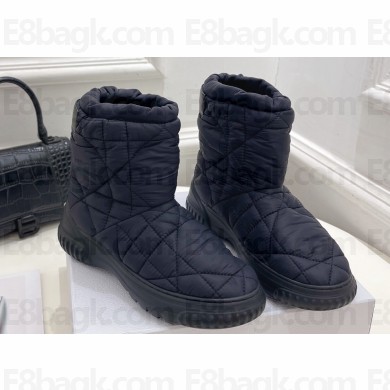Dior Frost Ankle Boots in Black Cannage Nylon and Shearling 2024