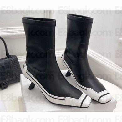 Dior Heel 5.5cm D-Motion Short Boots in Black/White 2024