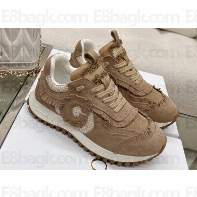 Dior C'est Sneakers in Nude Suede Calfskin and Mesh 2024