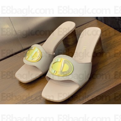 Dior Heel 4.5cm Forever Heeled Slides in Nude Calfskin 2024
