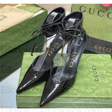 Gucci Heel 8.5cm patent leather Women's high heel pumps 717159 Black 2024