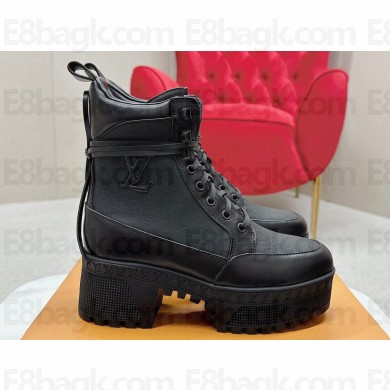 Louis Vuitton Laureate Platform Desert Boots 1AC7RU Textile Black 2024