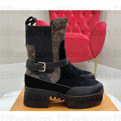 Louis Vuitton Laureate Platform Desert Boots Suede calf leather Black 2024