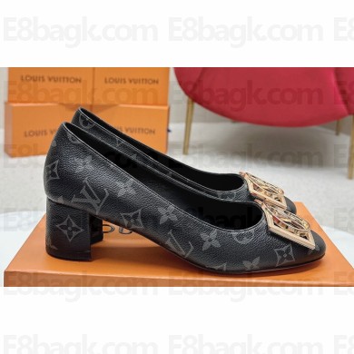 Louis Vuitton Monogram Canvas Madeleine Pumps Black with Dauphine LV Initials