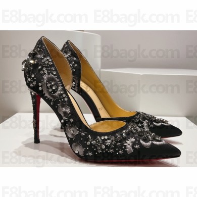 Christian Louboutin Heel 10cm Gem Artifice D'Orsay Pumps Black 2024