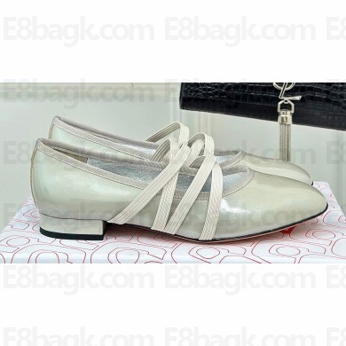 Carel TUTU Silver pearl leather ballet flats 2024