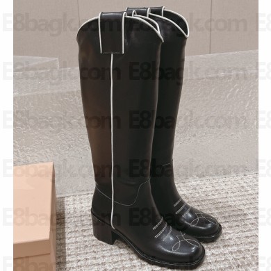 Miu Miu Leather boots 5W967D Black 2024