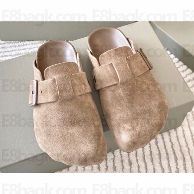 Balenciaga Sunday Women/Men Mules in light brown suede calfskin 2024