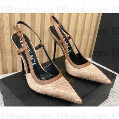 Versace Heel 11cm Allover Slingback Pumps Beige 2024