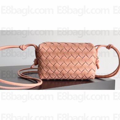 Bottega Veneta Mini Loop Camera Intrecciato leather cross-body Bag MACAROON 2024