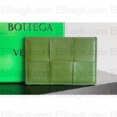 Bottega Veneta Cassette Intreccio leather Credit Card Case Green 2024